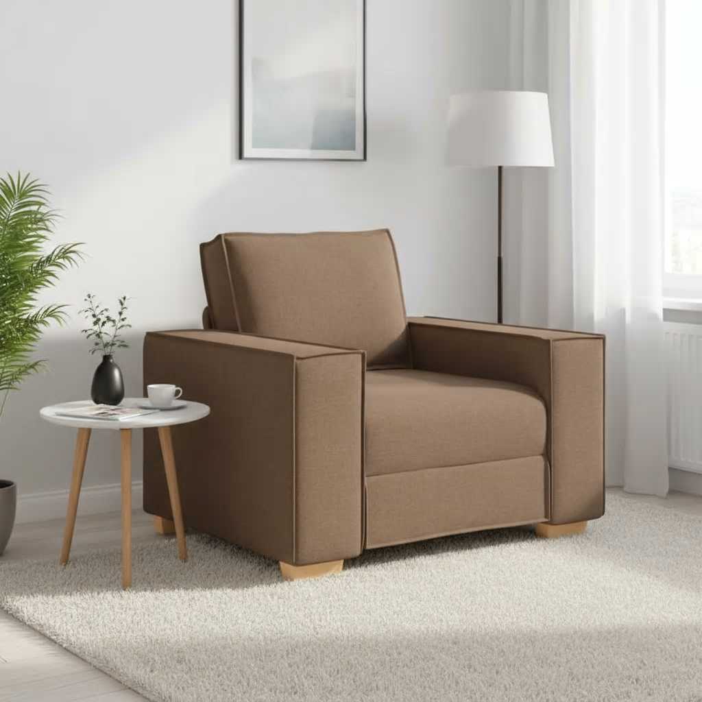 Sofa Stuhl Braun 100x78x84 cm Stoff
