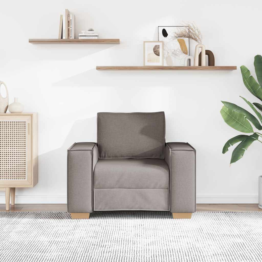 Sofa Stuhl Taupe 100x78x84 cm Stoff