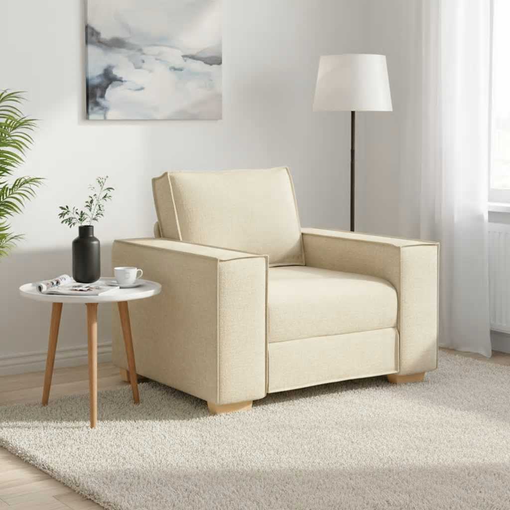 Sofa Stuhl Creme 100x78x84 cm Stoff