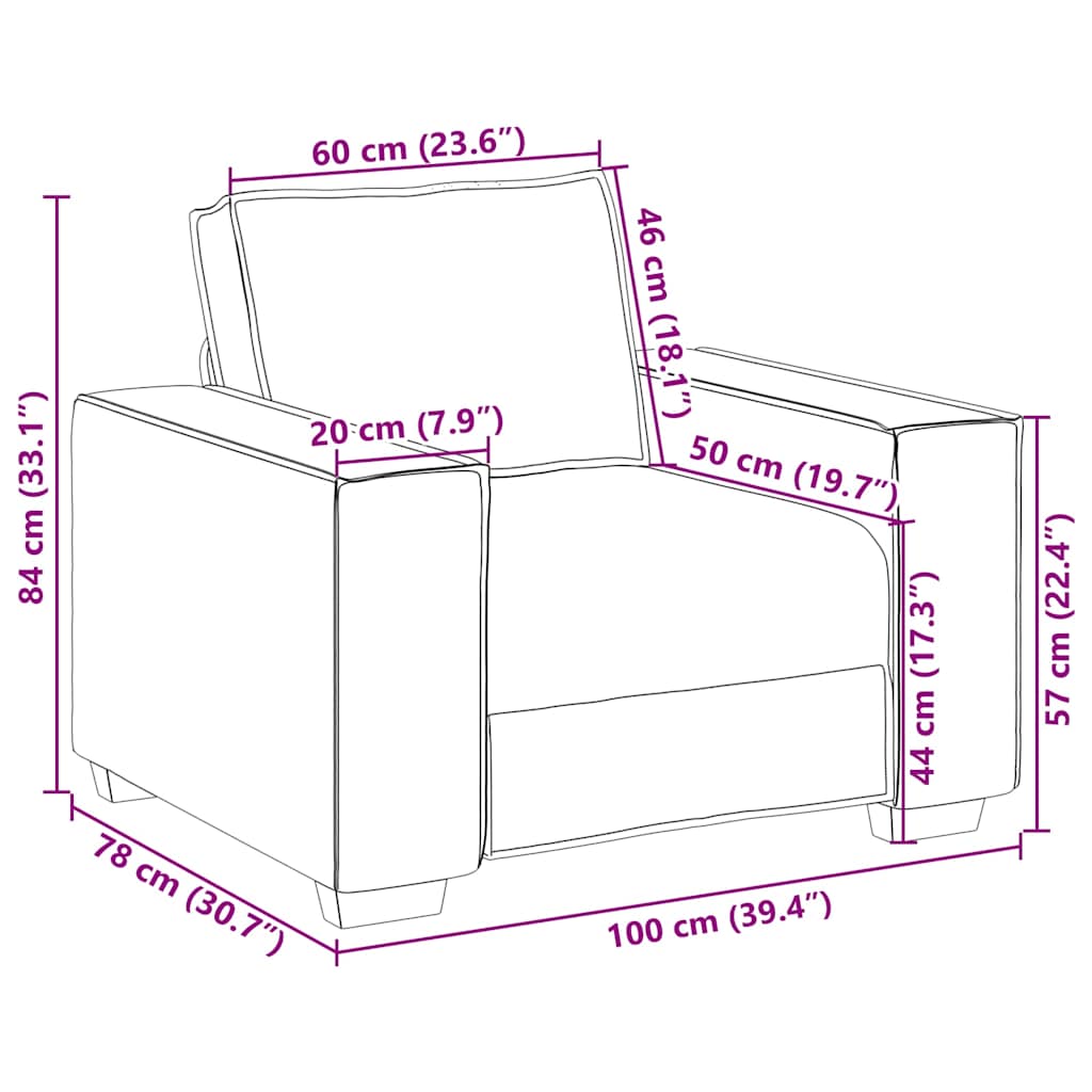Sofa Stuhl Leinen 100x78x84 cm
