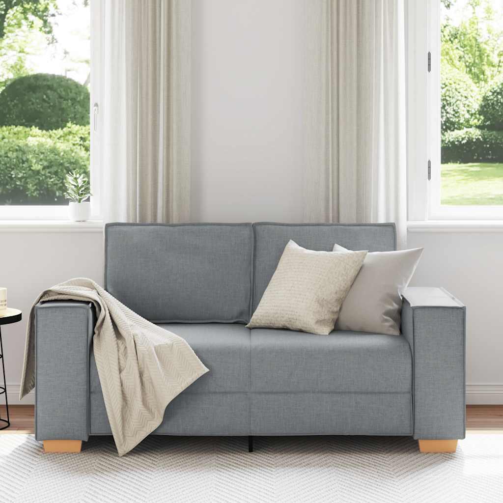 2-Sitzer Sofa Hellgrau 160x78x84 cm Stoff