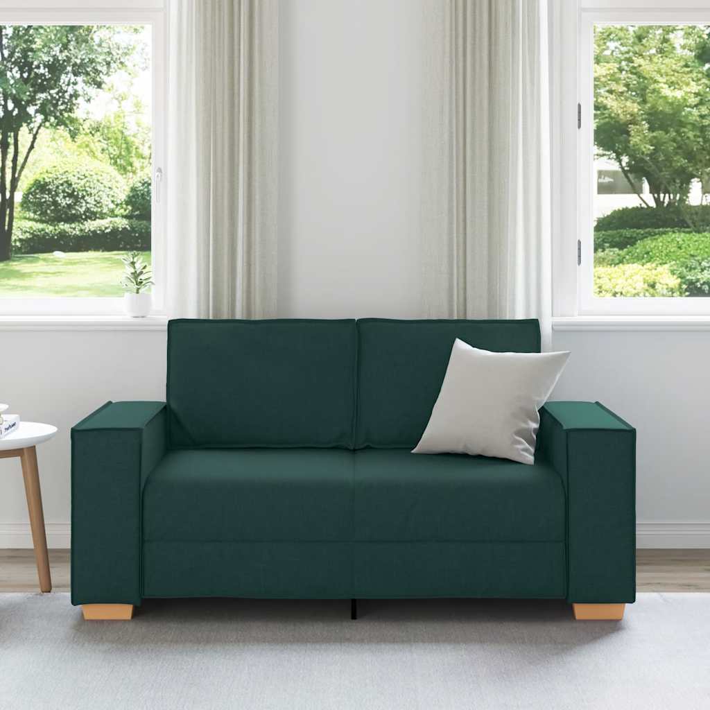 2-Sitzer Sofa Dunkelgrün 160x78x84 cm Stoff