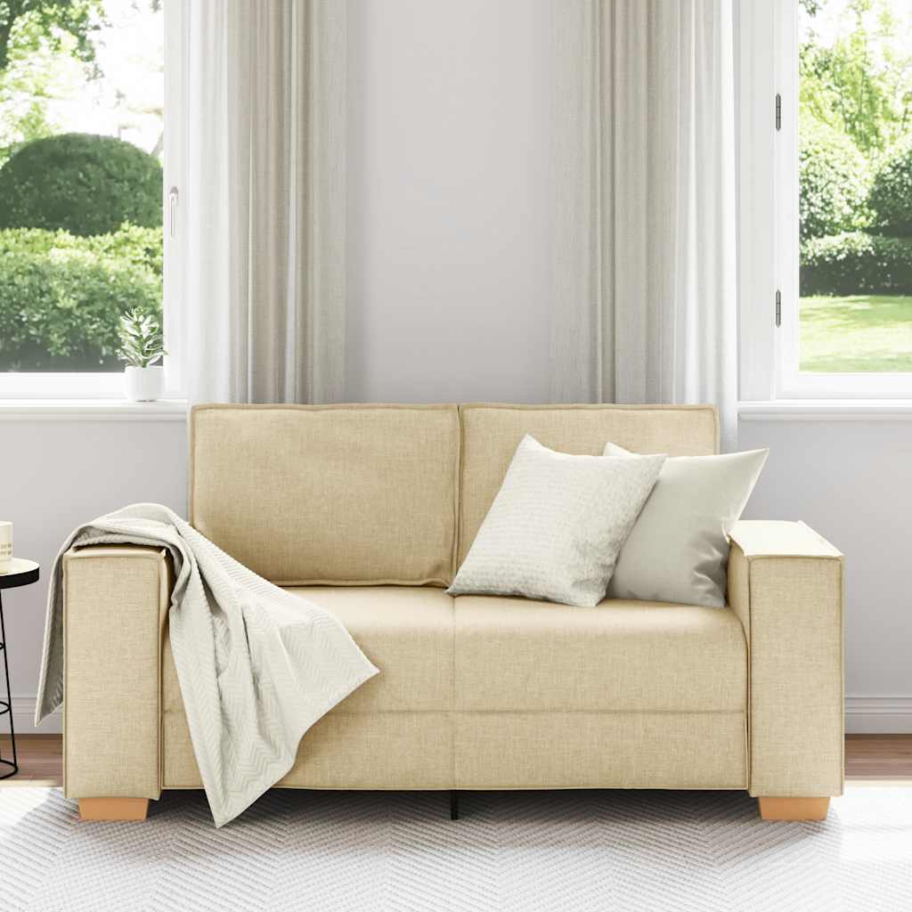2-Sitzer Sofa Creme 160x78x84 cm Stoff