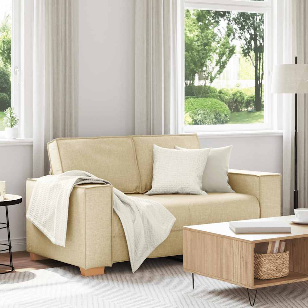 2-Sitzer Sofa Creme 160x78x84 cm Stoff