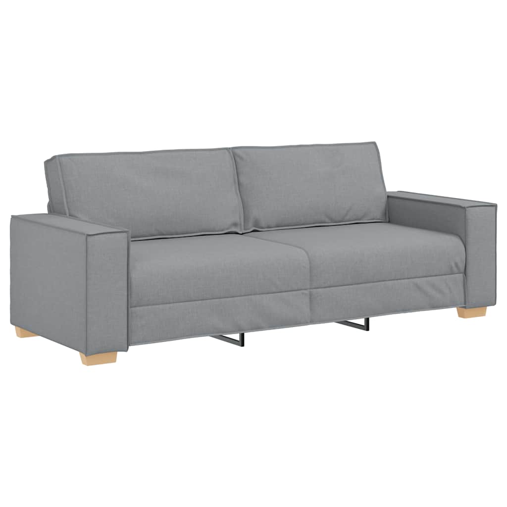 3-Sitzer-Sofa Hellgrau 220x78x84 cm Stoff