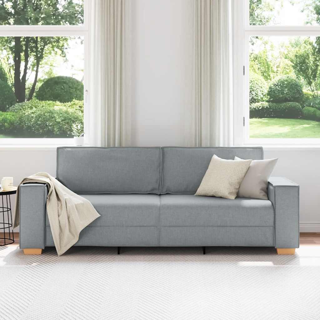 3-Sitzer-Sofa Hellgrau 220x78x84 cm Stoff