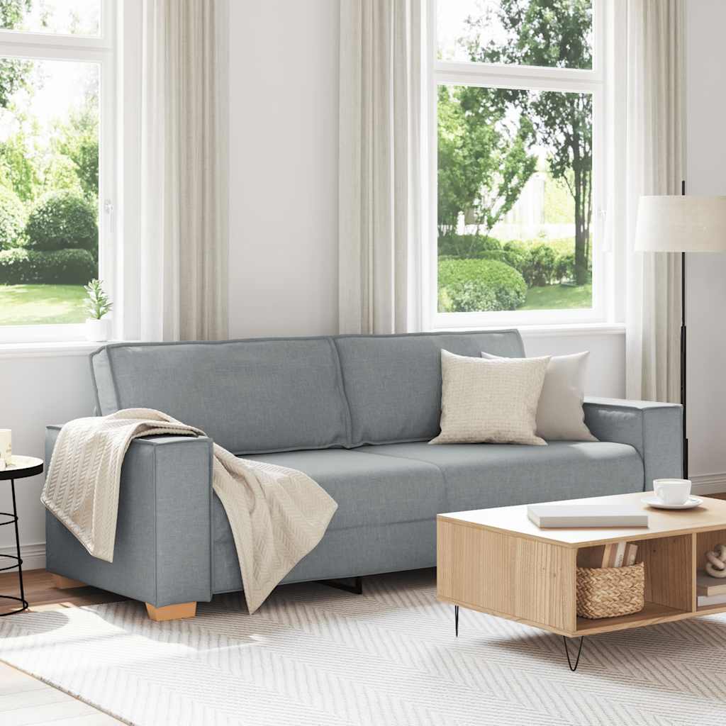 3-Sitzer-Sofa Hellgrau 220x78x84 cm Stoff