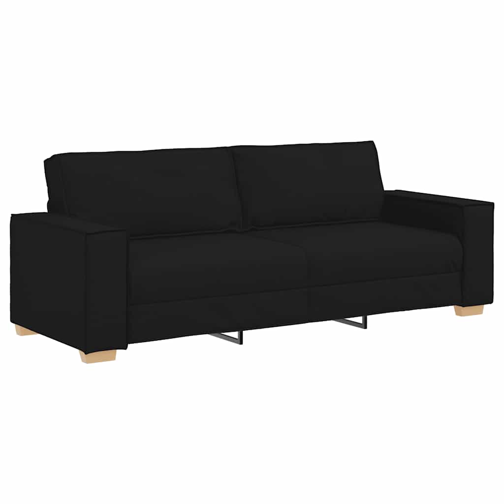 3-Sitzer-Sofa Schwarz 220x78x84 cm Stoff