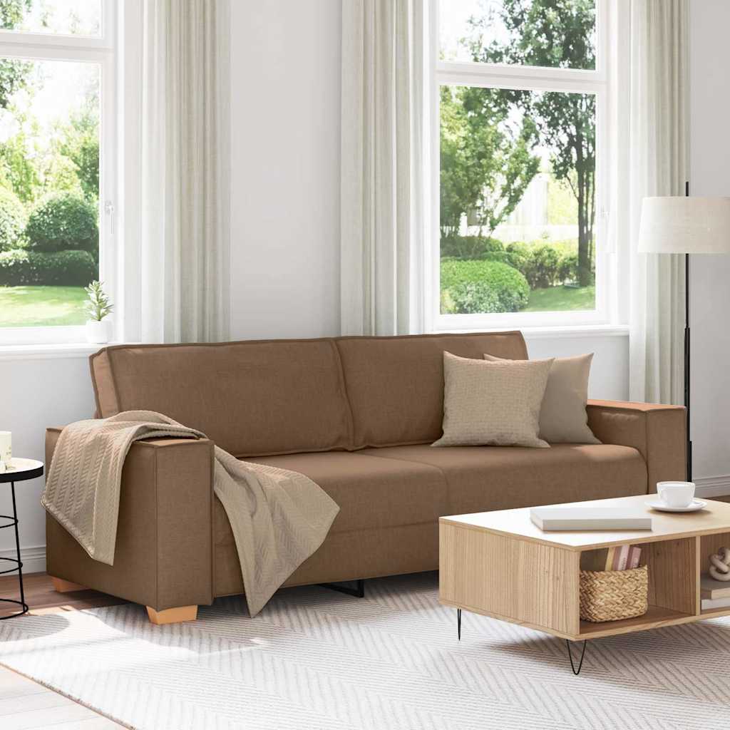 3-Sitzer-Sofa Braun 180 cm Stoff