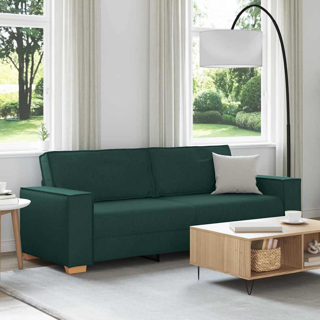 3-Sitzer-Sofa Dunkelgrün 220 cm Stoff