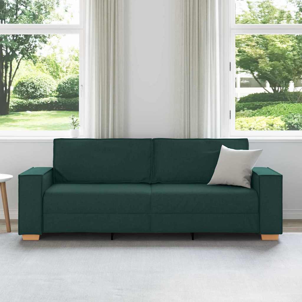 3-Sitzer-Sofa Dunkelgrün 220 cm Stoff