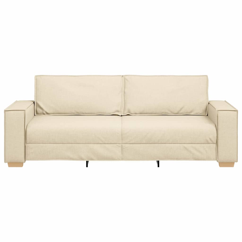 3-Sitzer-Sofa Creme 220 cm Stoff