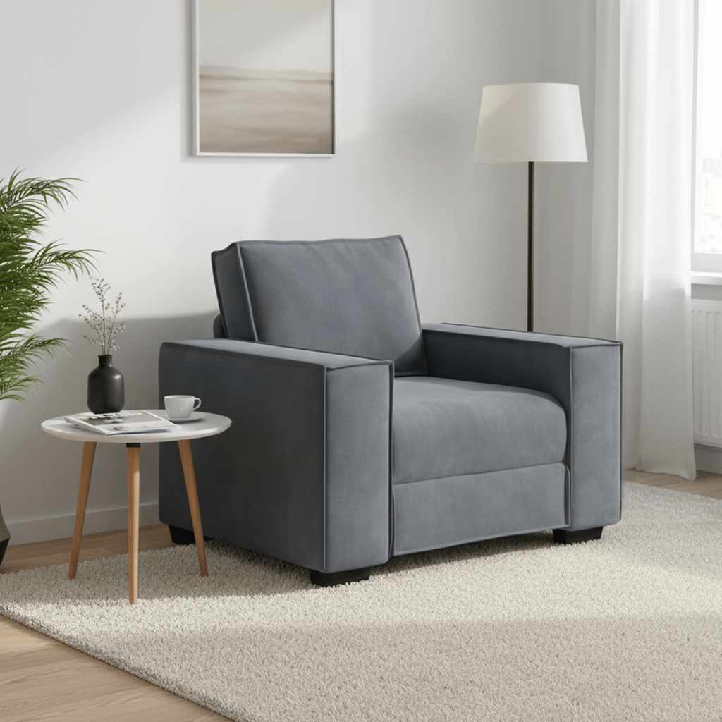 Sessel Dunkelgrau 100x78x84 cm Samt
