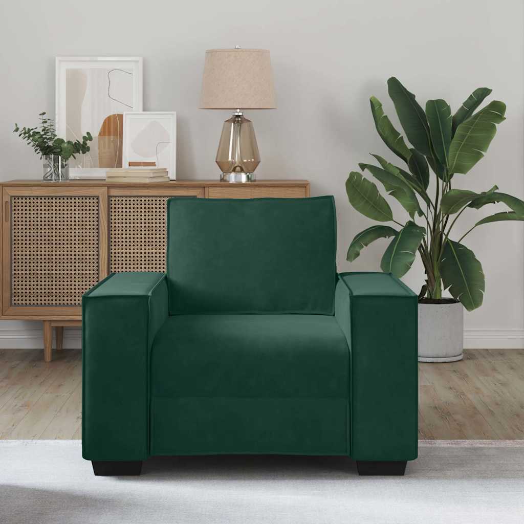 Sessel Dunkelgrün 100x78x84 cm Samt
