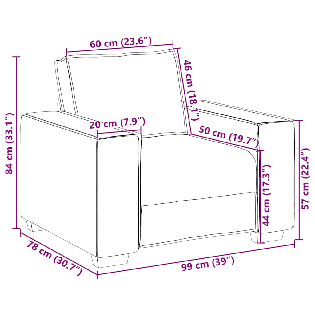Sessel Rosa 100x78x84 cm Samt