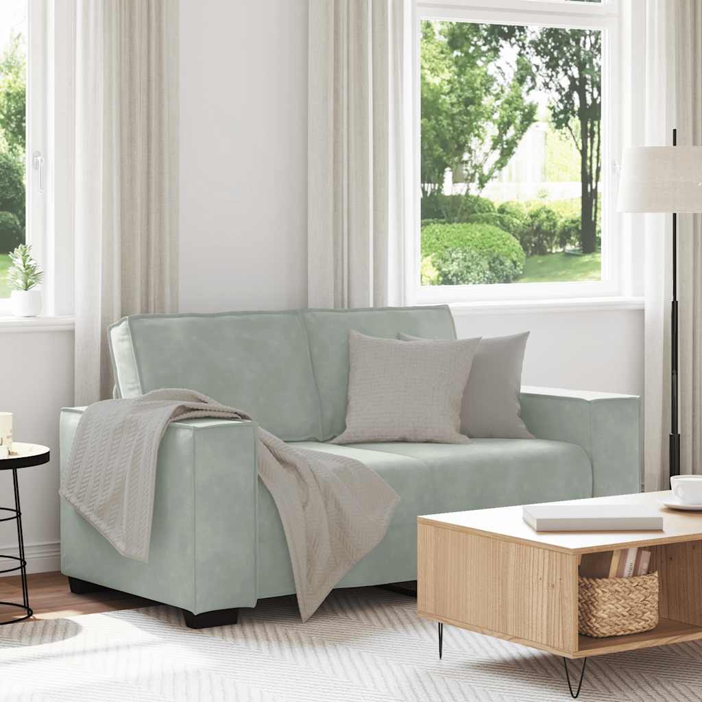 2-Sitzer-Sofa Hellgrau 160x78x84 cm Samt
