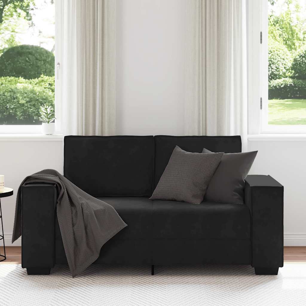 2-Sitzer-Sofa Schwarz 160x78x84 cm Samt