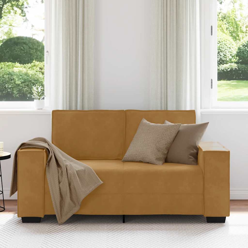 2-Sitzer-Sofa Braun 160x78x84 cm Samt