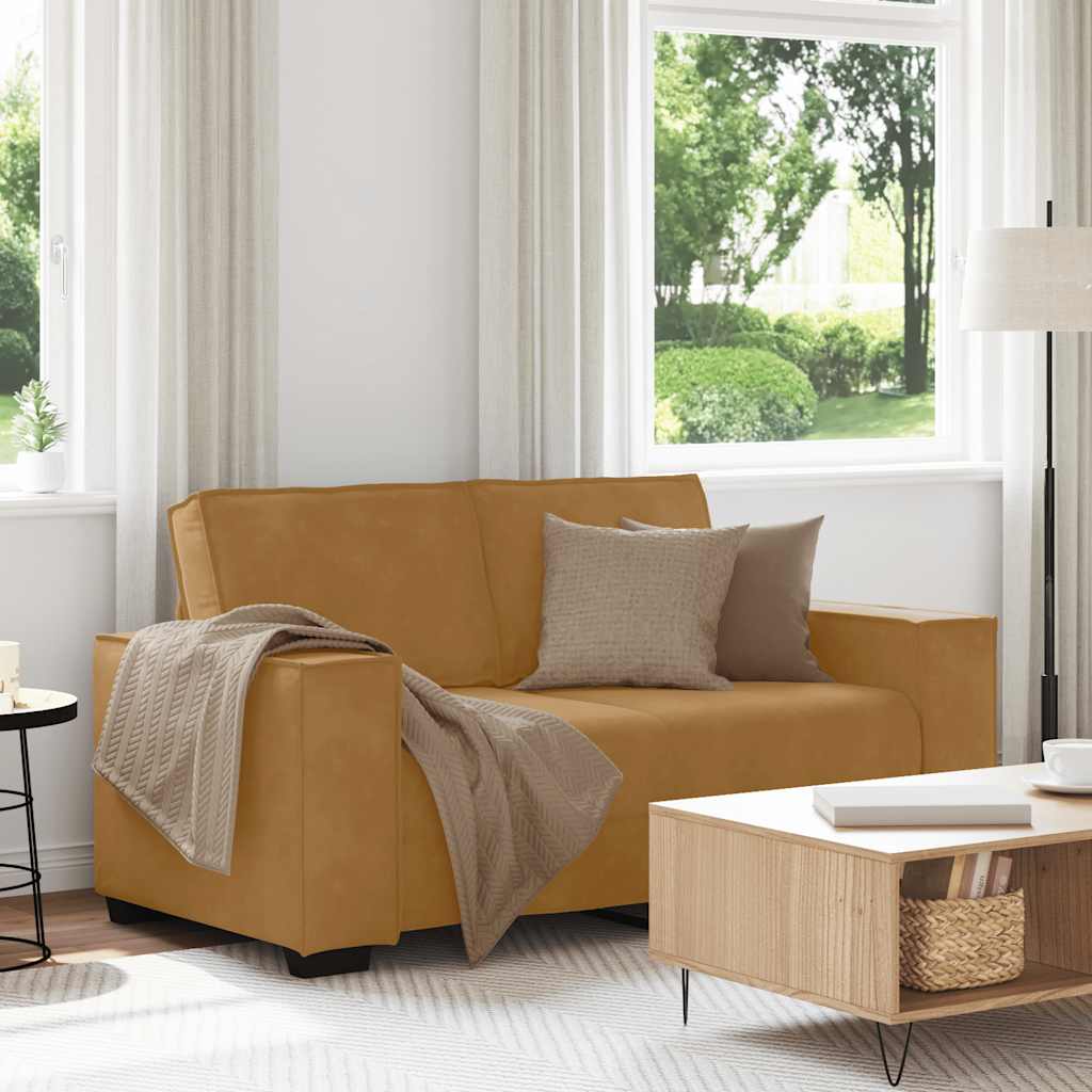 2-Sitzer-Sofa Braun 160x78x84 cm Samt