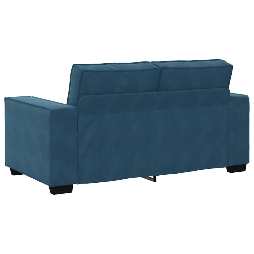2-Sitzer-Sofa Blau 160x78x84 cm Samt