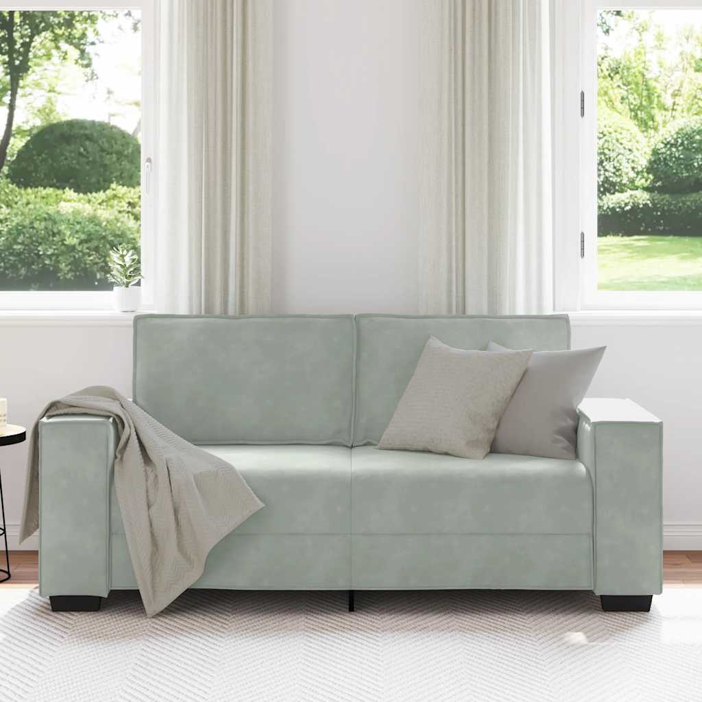 2-Sitzer-Sofa Hellgrau 180x78x84 cm Samt