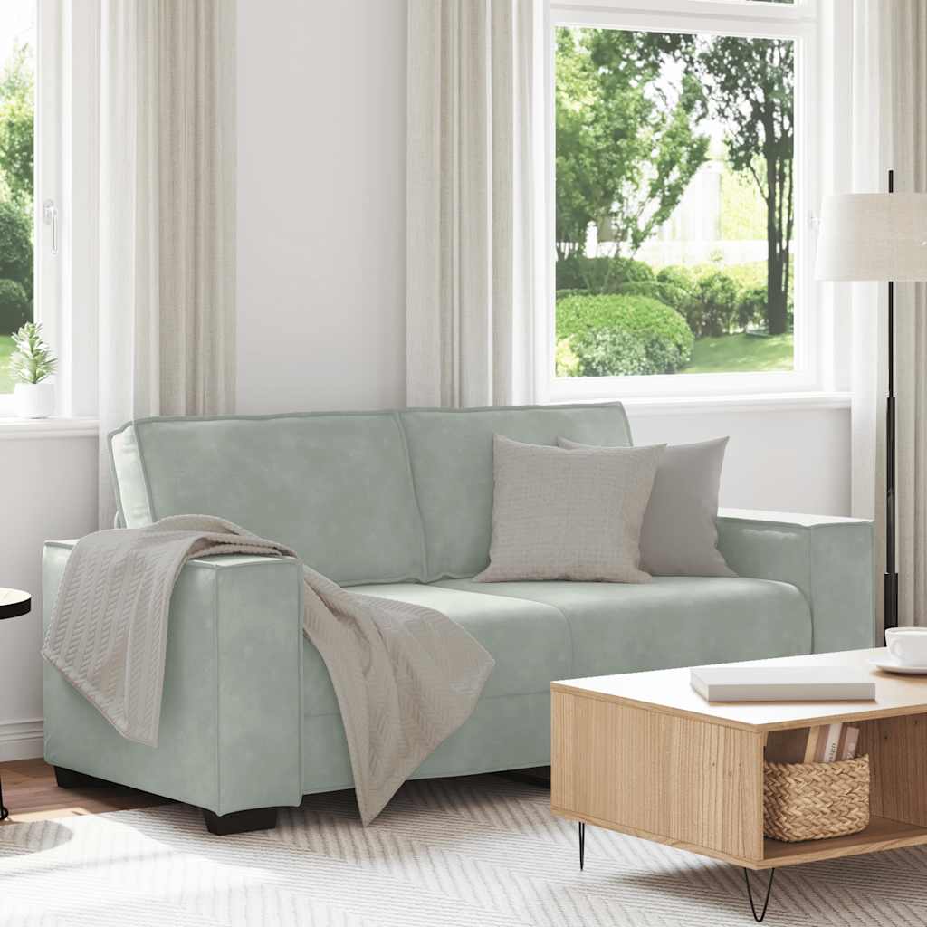 2-Sitzer-Sofa Hellgrau 180x78x84 cm Samt