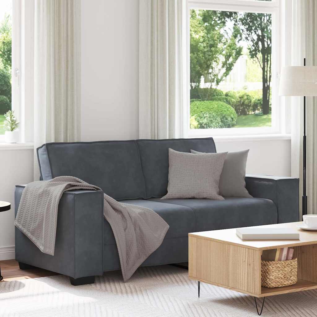 2-Sitzer-Sofa Dunkelgrau 180x78x84 cm Samt