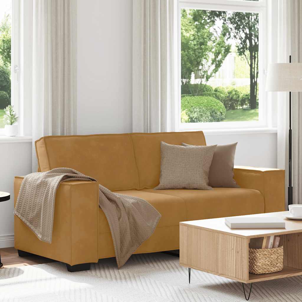 2-Sitzer-Sofa Braun 180x78x84 cm Samt