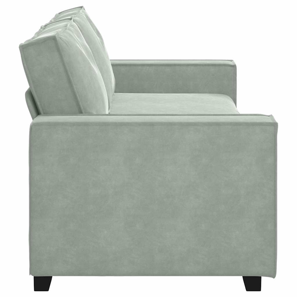 3-Sitzer-Sofa Hellgrau 220x78x84 cm Samt