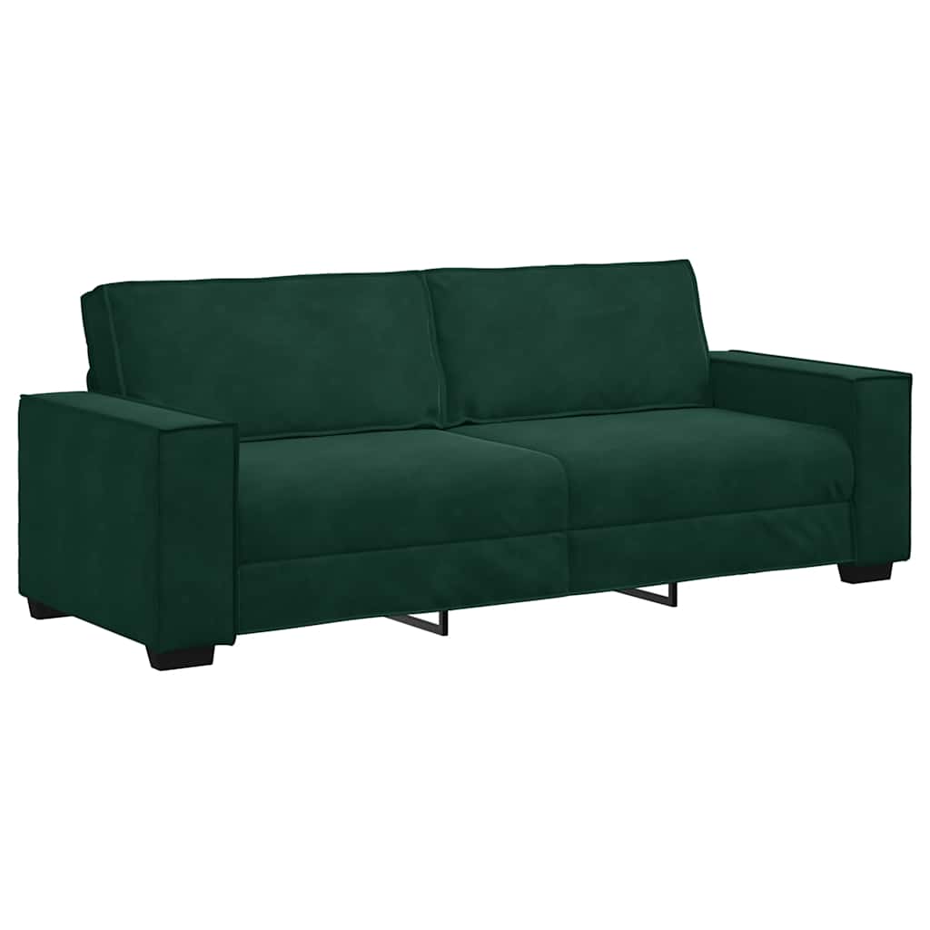 3-Sitzer-Sofa Dunkelgrün 220x78x84 cm Samt