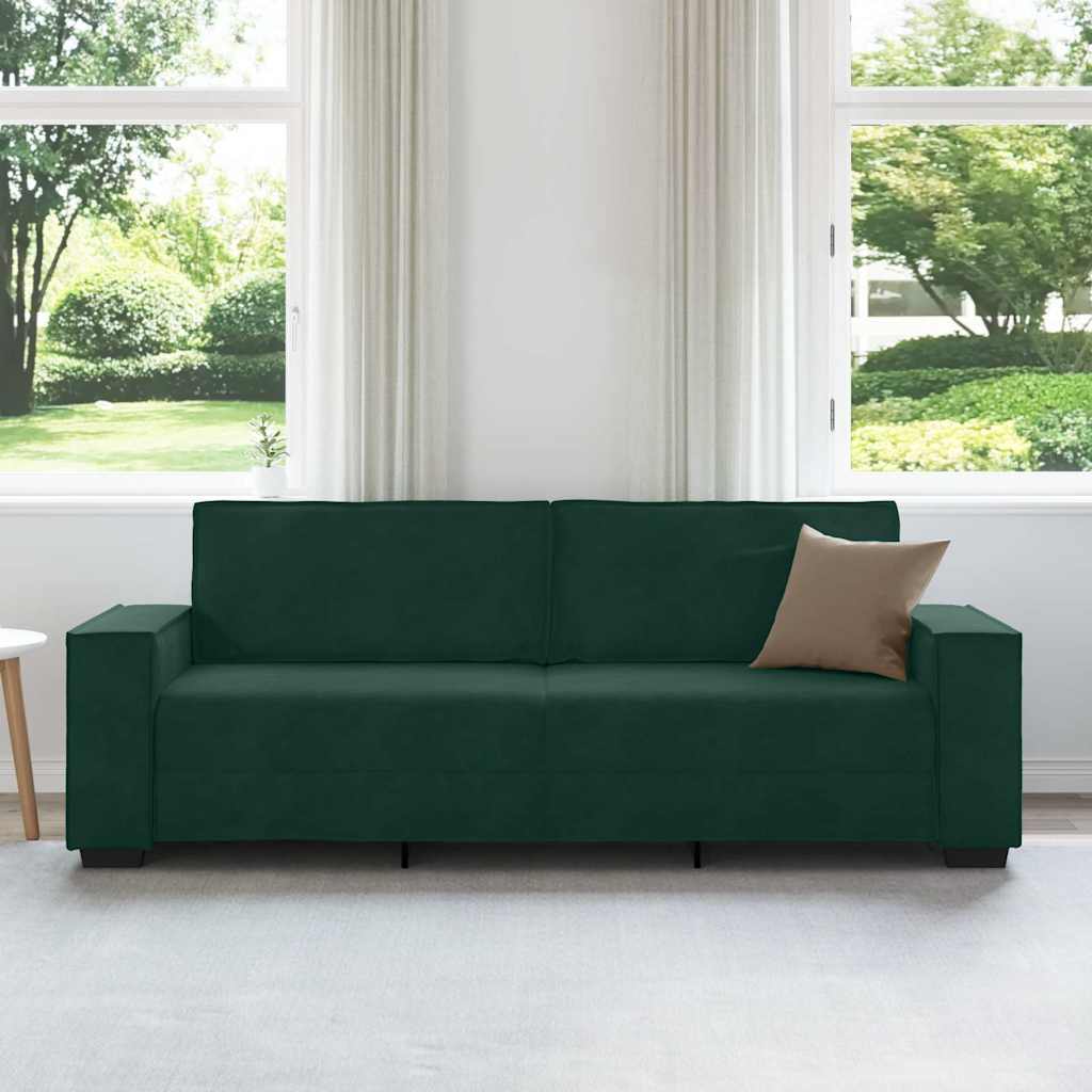3-Sitzer-Sofa Dunkelgrün 220x78x84 cm Samt