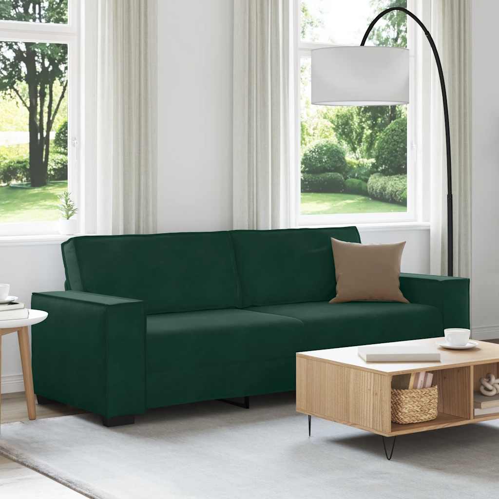 3-Sitzer-Sofa Dunkelgrün 220x78x84 cm Samt