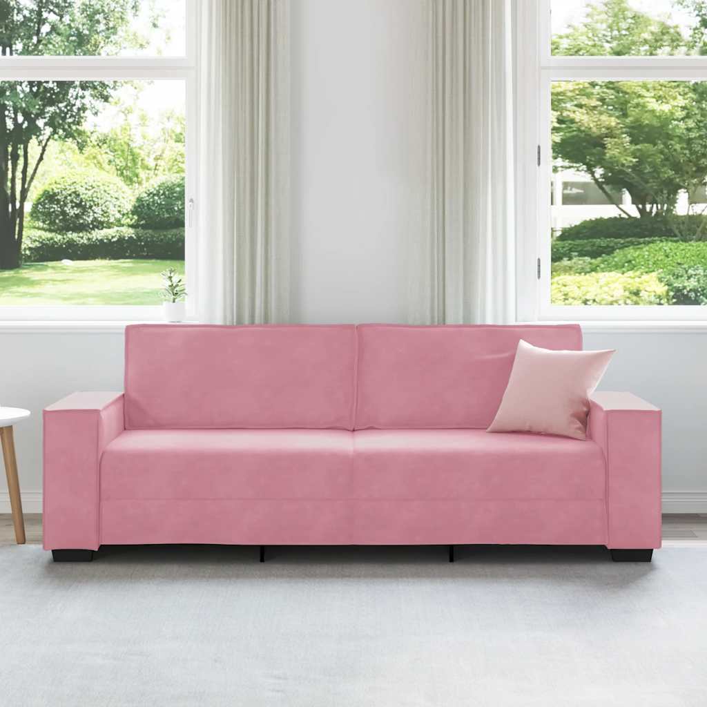 3-Sitzer-Sofa Rosa 220x78x84 cm Samt