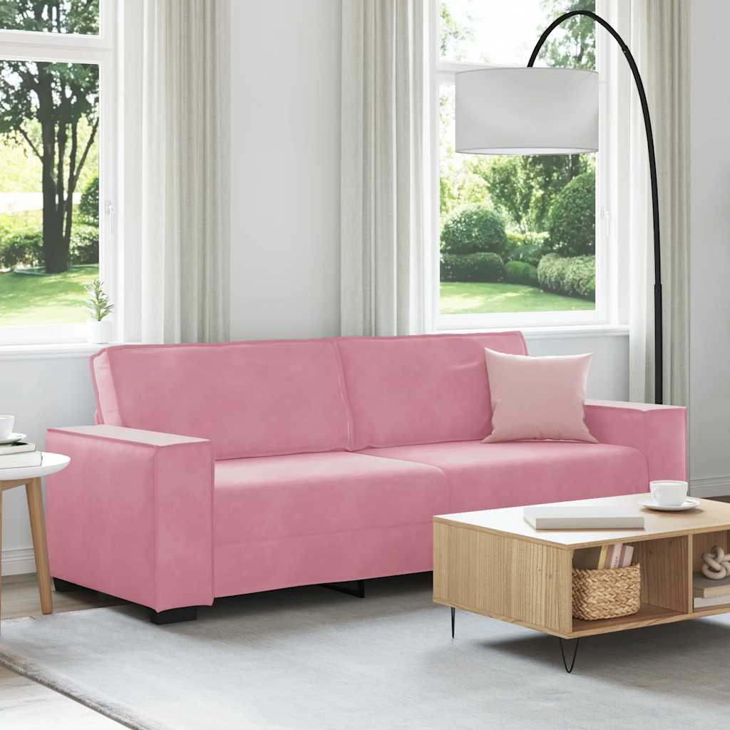 3-Sitzer-Sofa Rosa 220x78x84 cm Samt