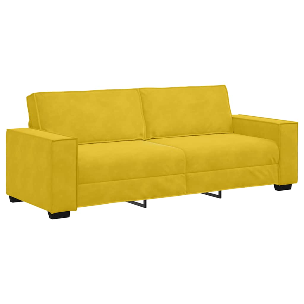 3-Sitzer-Sofa Gelb 220x78x84 cm Samt