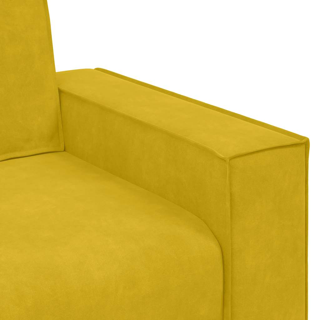 3-Sitzer-Sofa Gelb 220x78x84 cm Samt