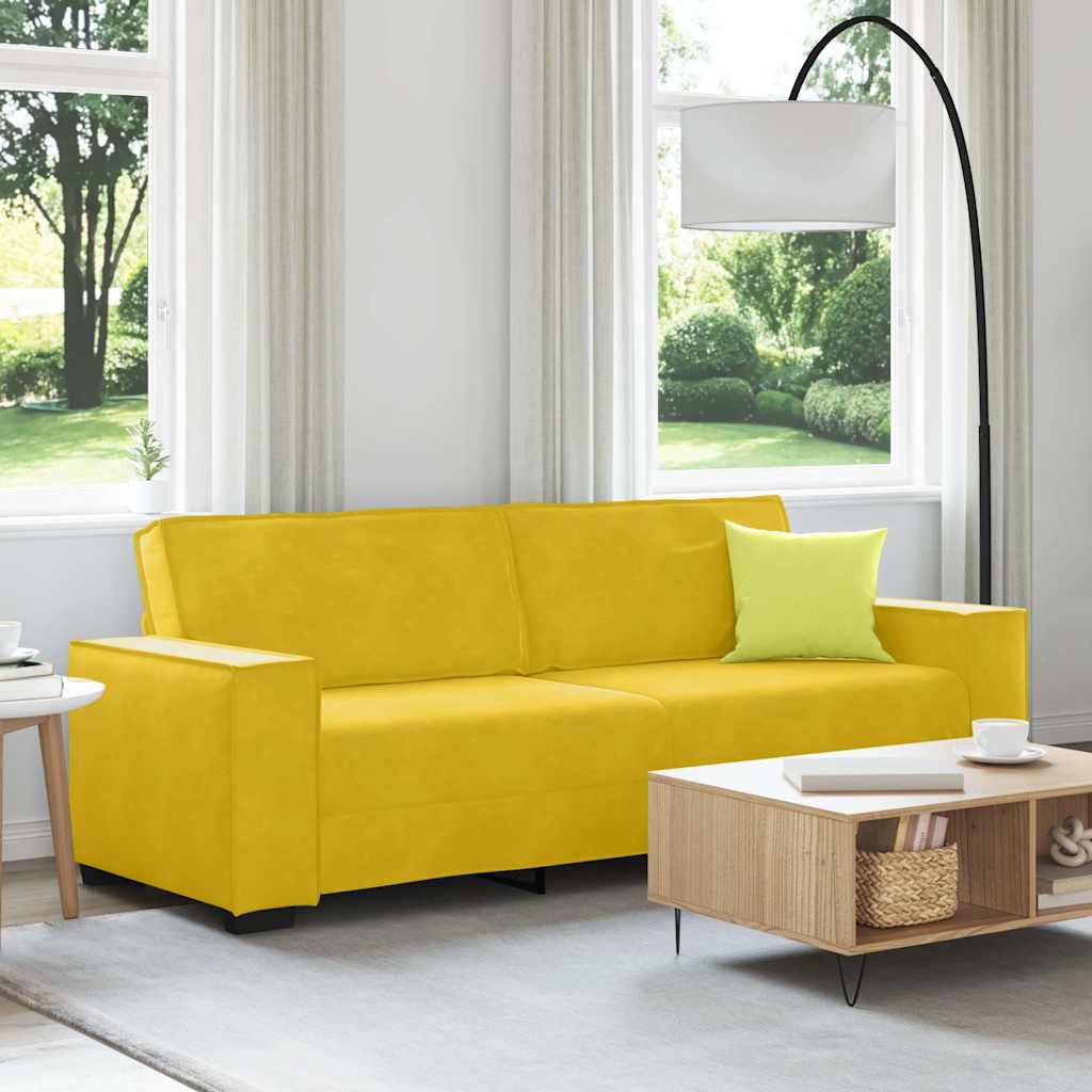 3-Sitzer-Sofa Gelb 220x78x84 cm Samt