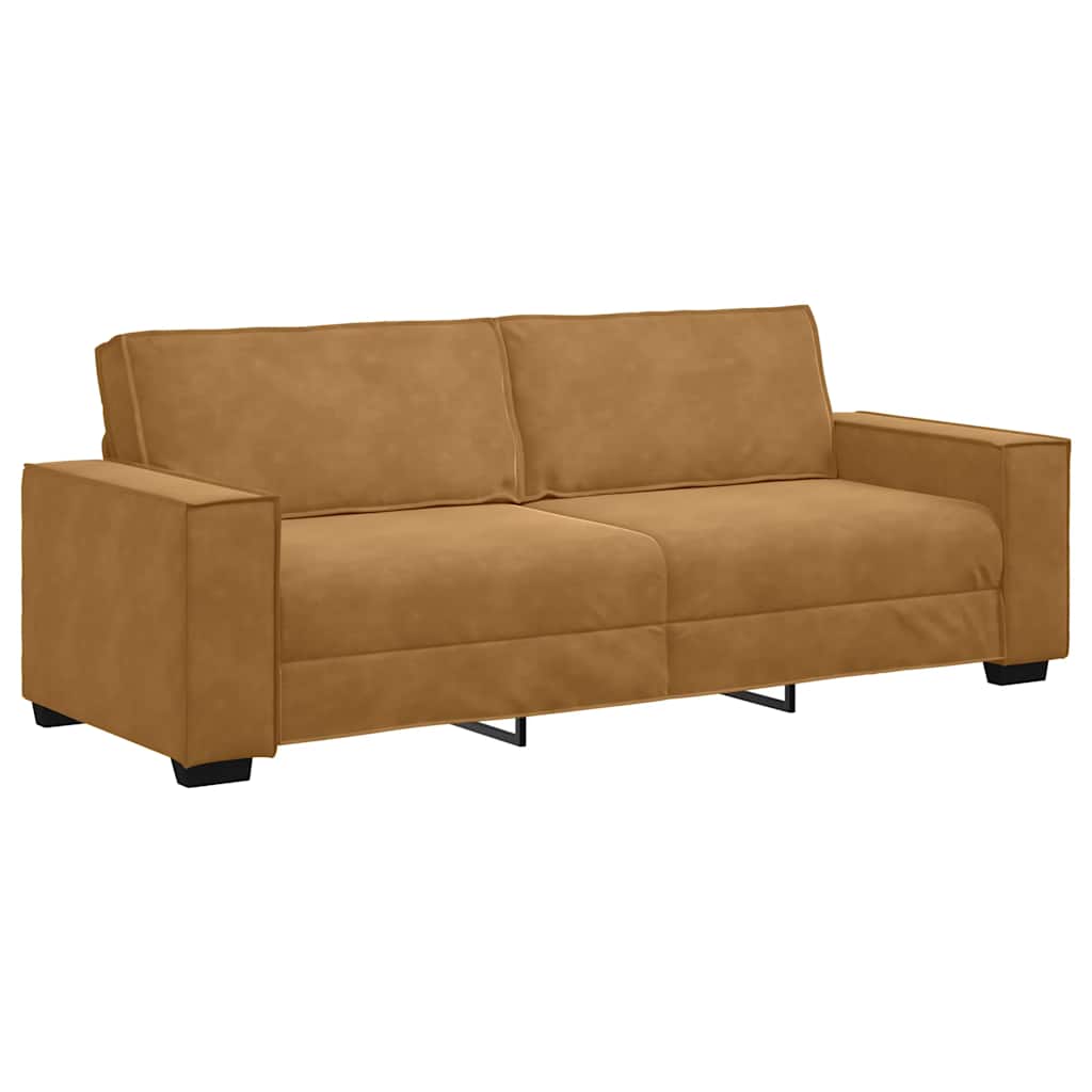 3-Sitzer-Sofa Braun 220x78x84 cm Samt