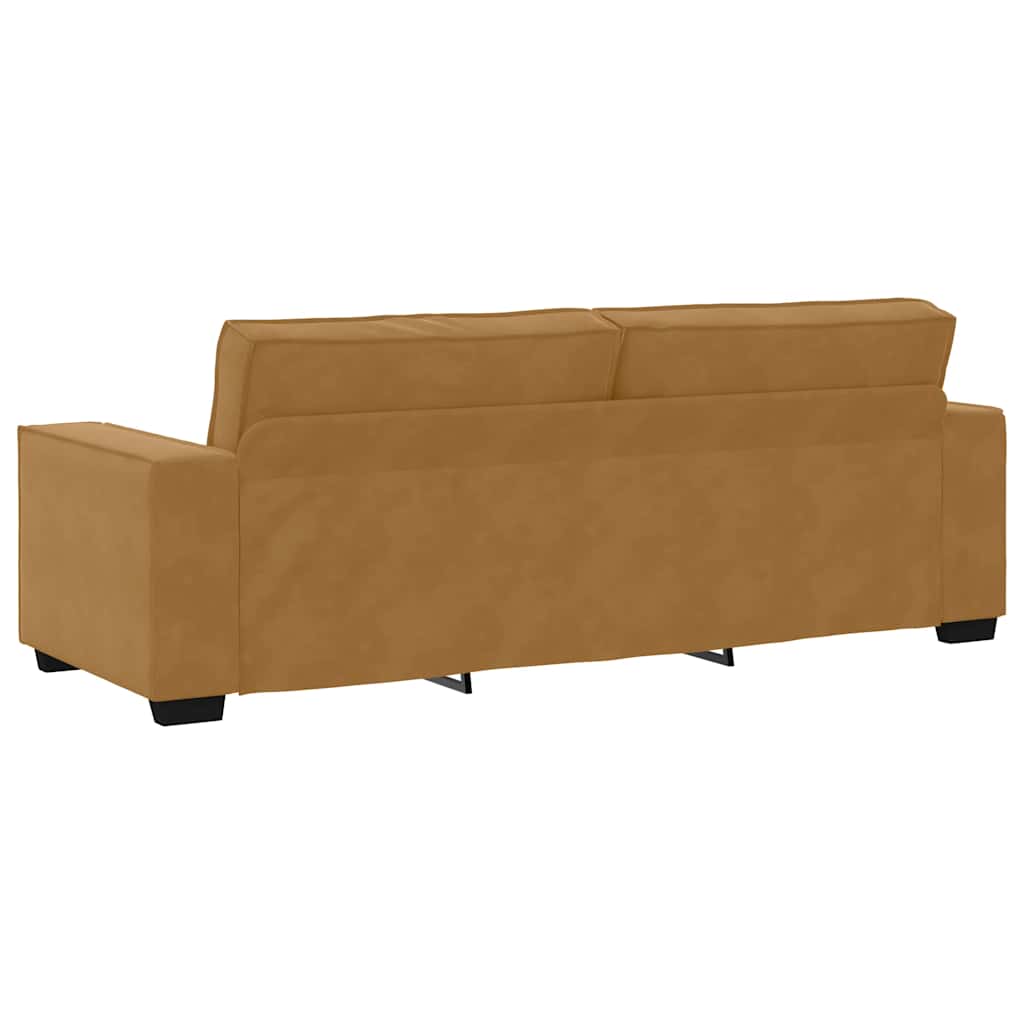 3-Sitzer-Sofa Braun 220x78x84 cm Samt
