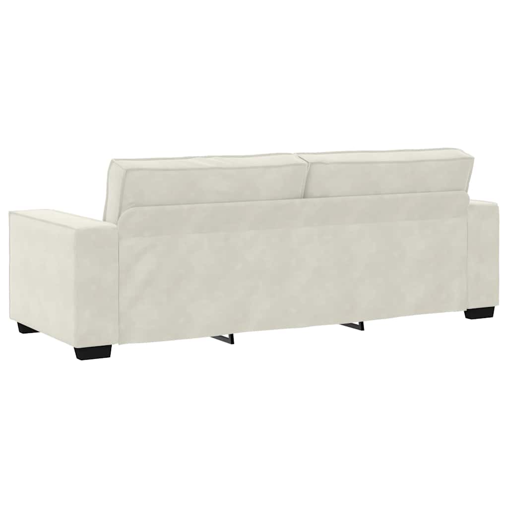3-Sitzer-Sofa Creme 220x78x84 cm Samt