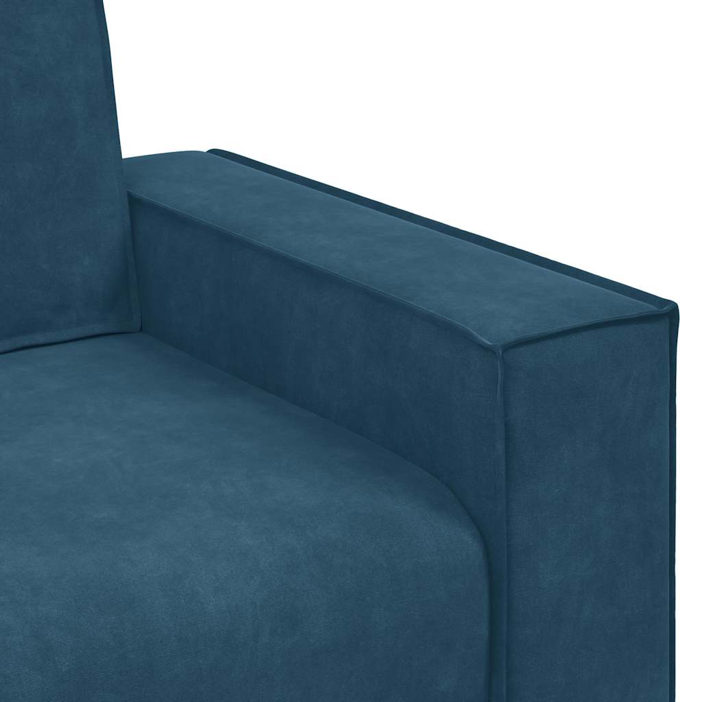 3-Sitzer-Sofa Blau 220x78x84 cm Samt