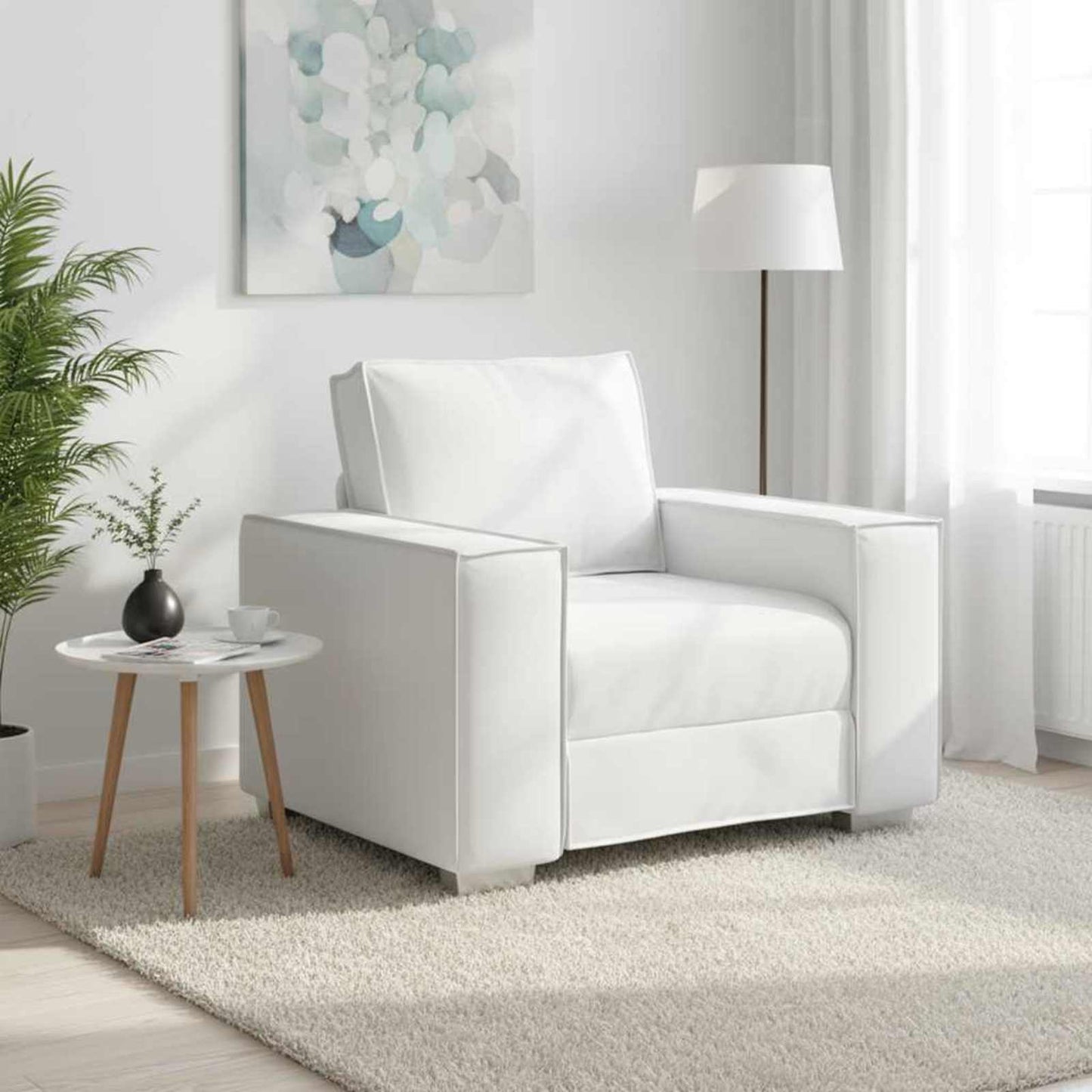 Sofa-Sessel Weiß 100 cm Kunstleder