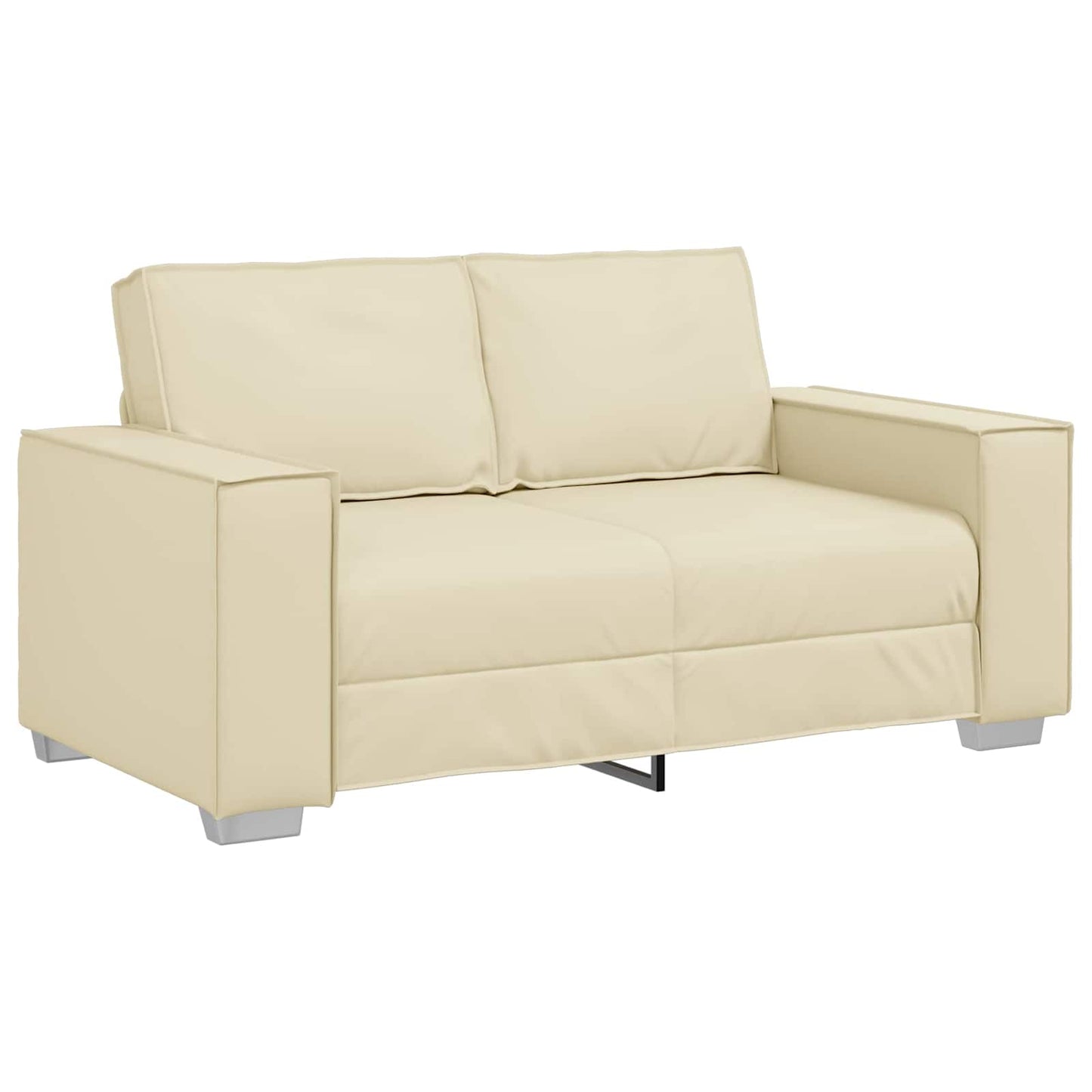 Zweisitzer-Sofa Creme 160 cm Kunstleder
