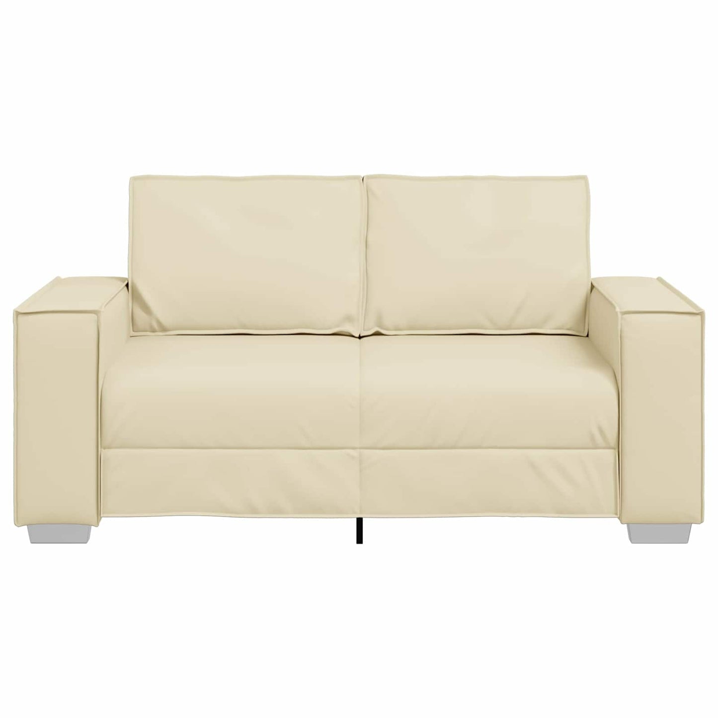 Zweisitzer-Sofa Creme 160 cm Kunstleder