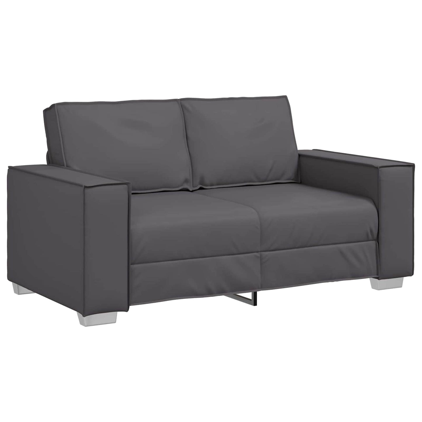 Zweisitzer-Sofa Grau 160 cm Kunstleder