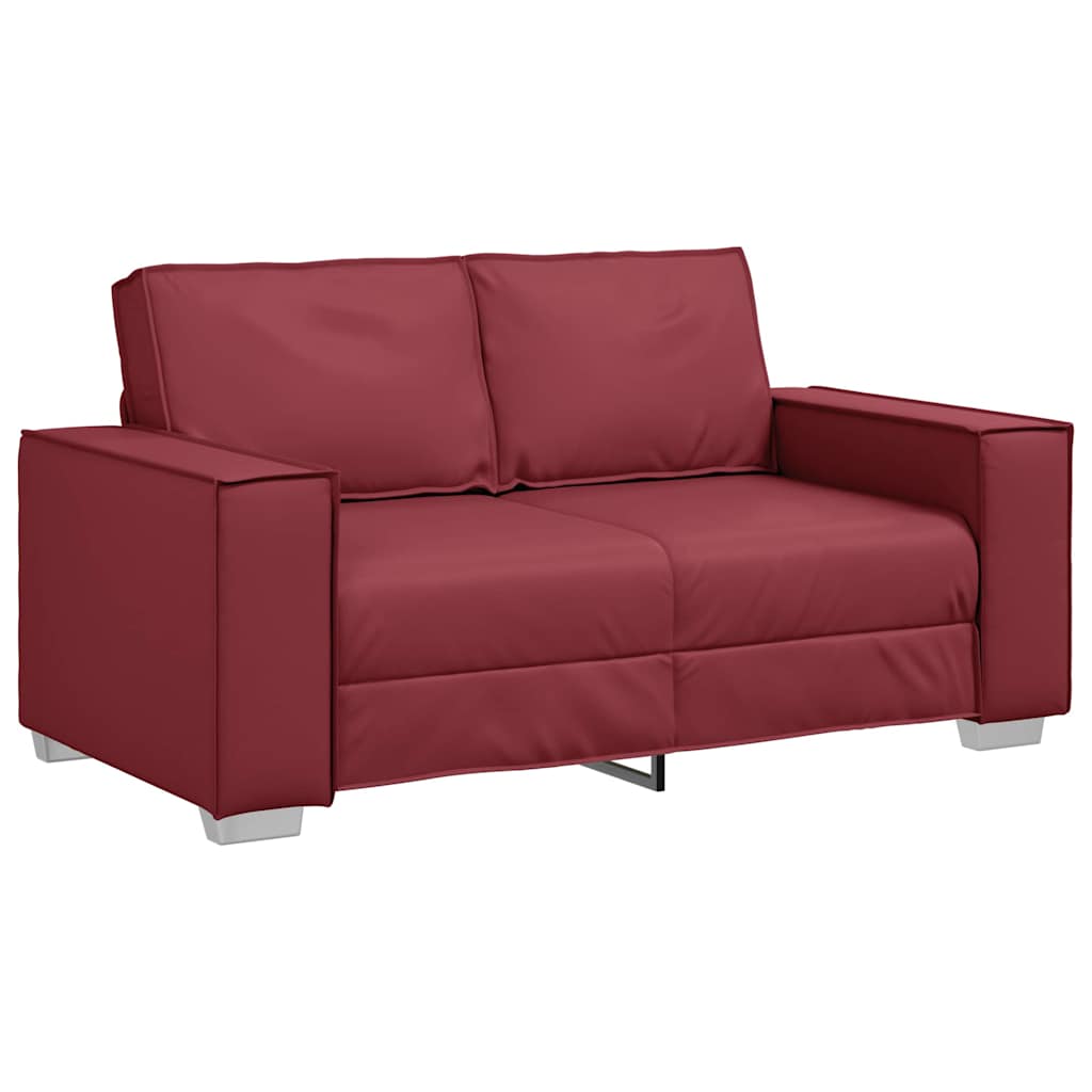 Zweisitzer-Sofa Weinrot 160 cm Kunstleder