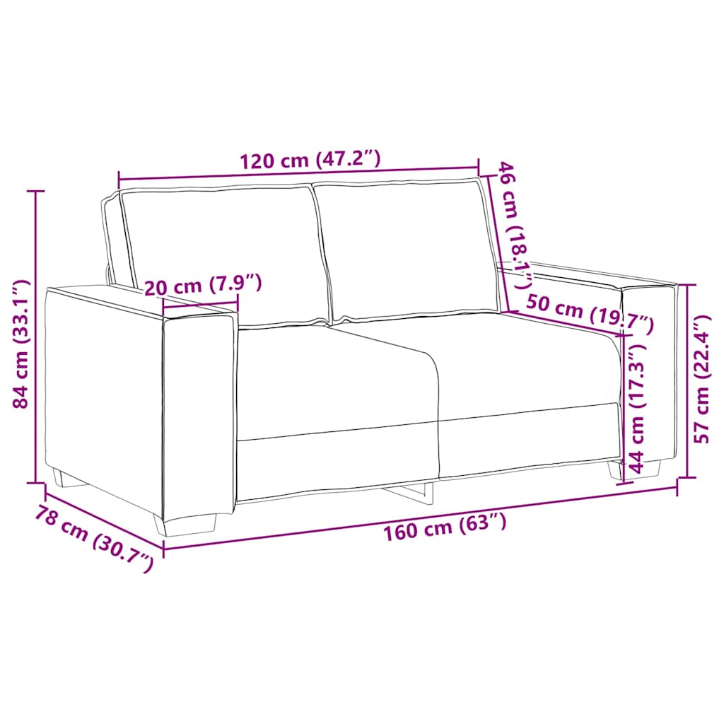 Zweisitzer-Sofa Weinrot 160 cm Kunstleder