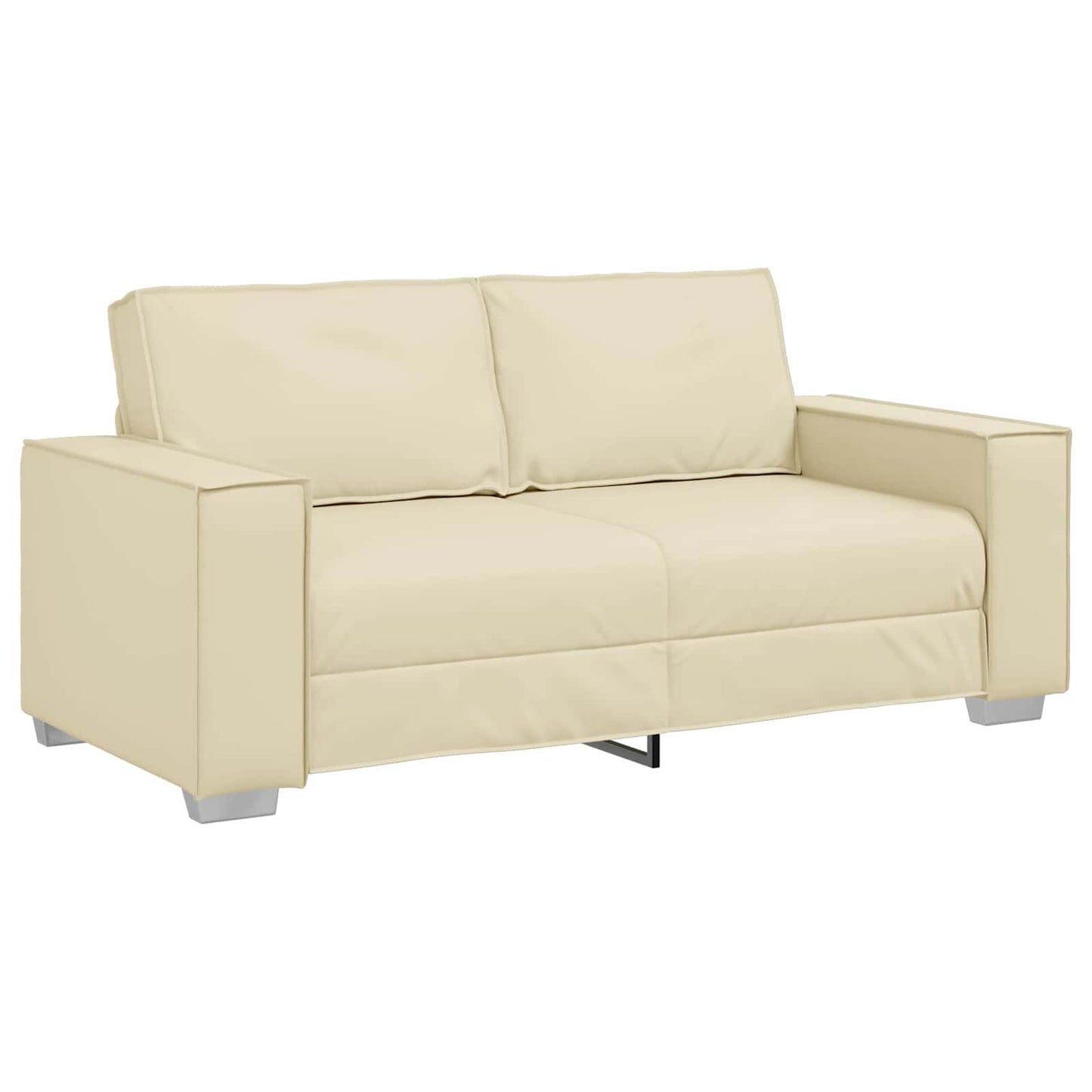Zweisitzer-Sofa Creme 180 cm Kunstleder