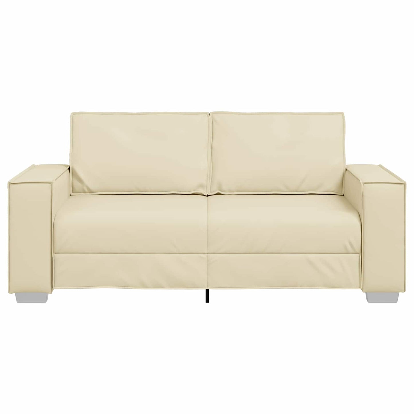 Zweisitzer-Sofa Creme 180 cm Kunstleder