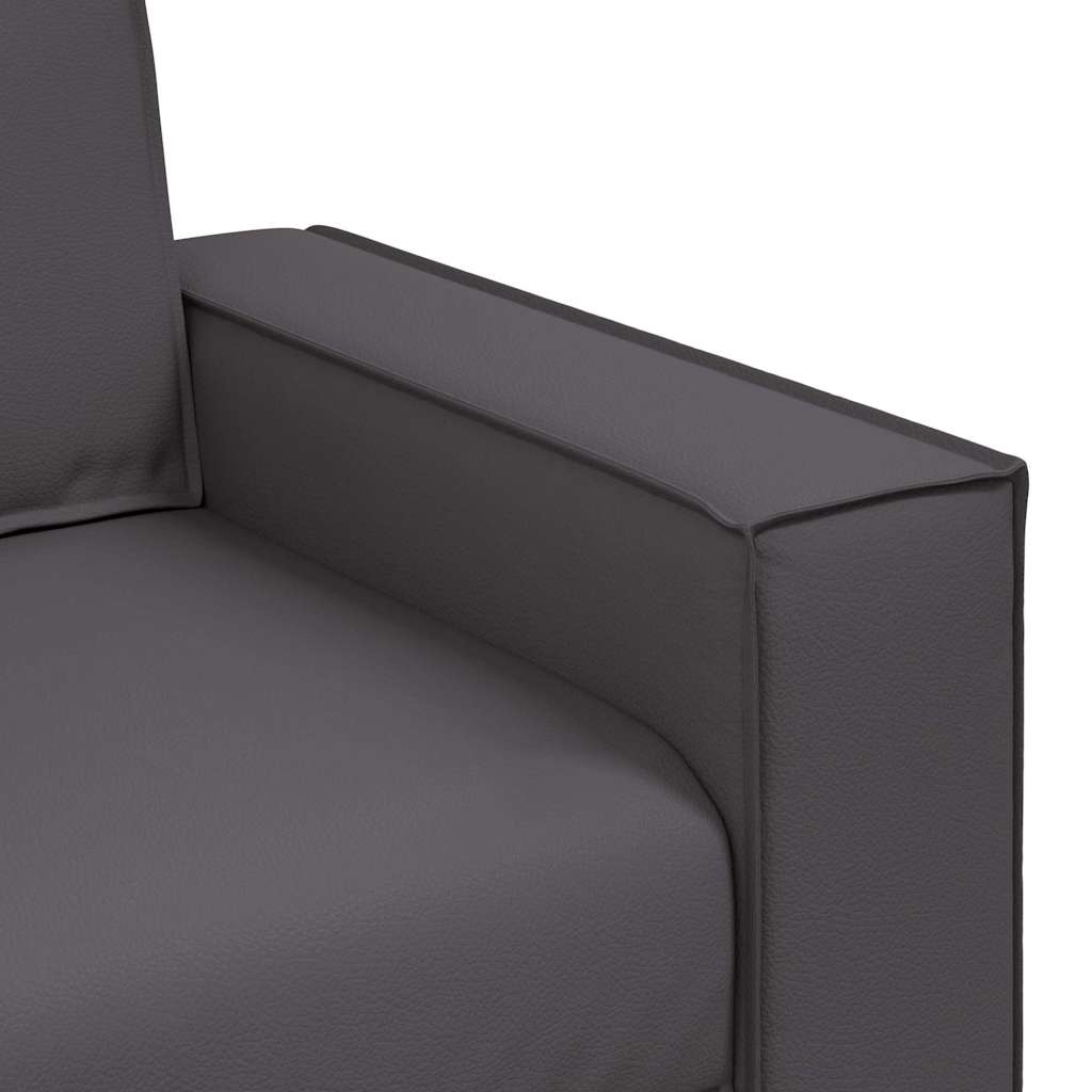 Zweisitzer-Sofa Grau 180 cm Kunstleder